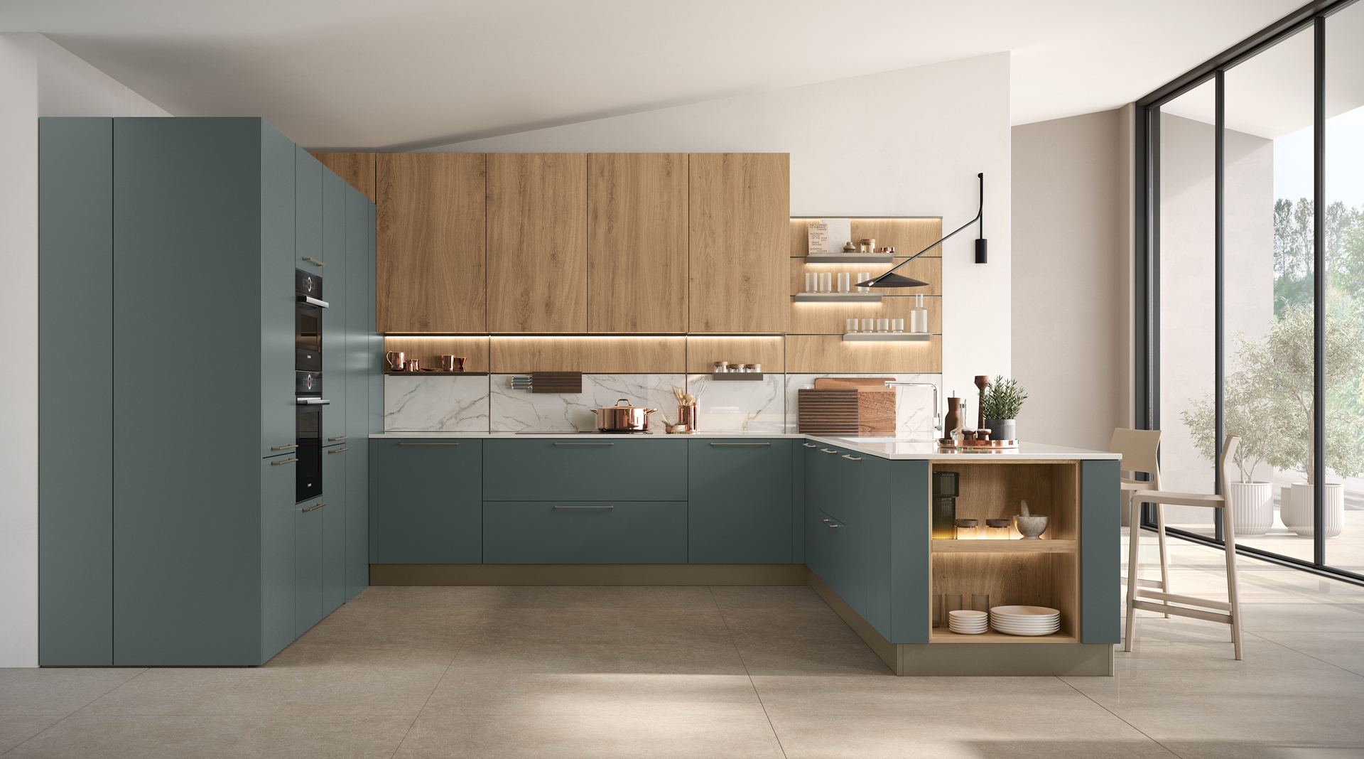U shape modular kitchen design Surat